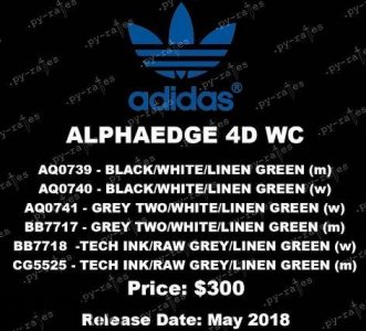 ​adidas alphaedge 4d wc发售时间_多少钱？