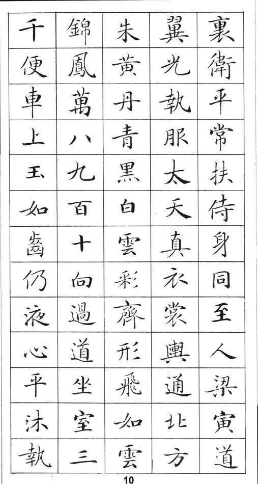 《灵飞经》标准字帖——毛笔、钢笔均适用