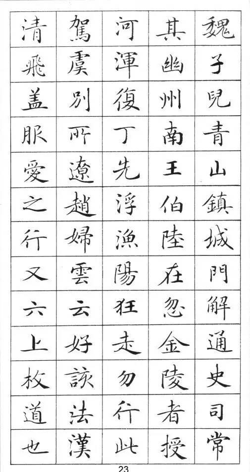 《灵飞经》标准字帖——毛笔、钢笔均适用